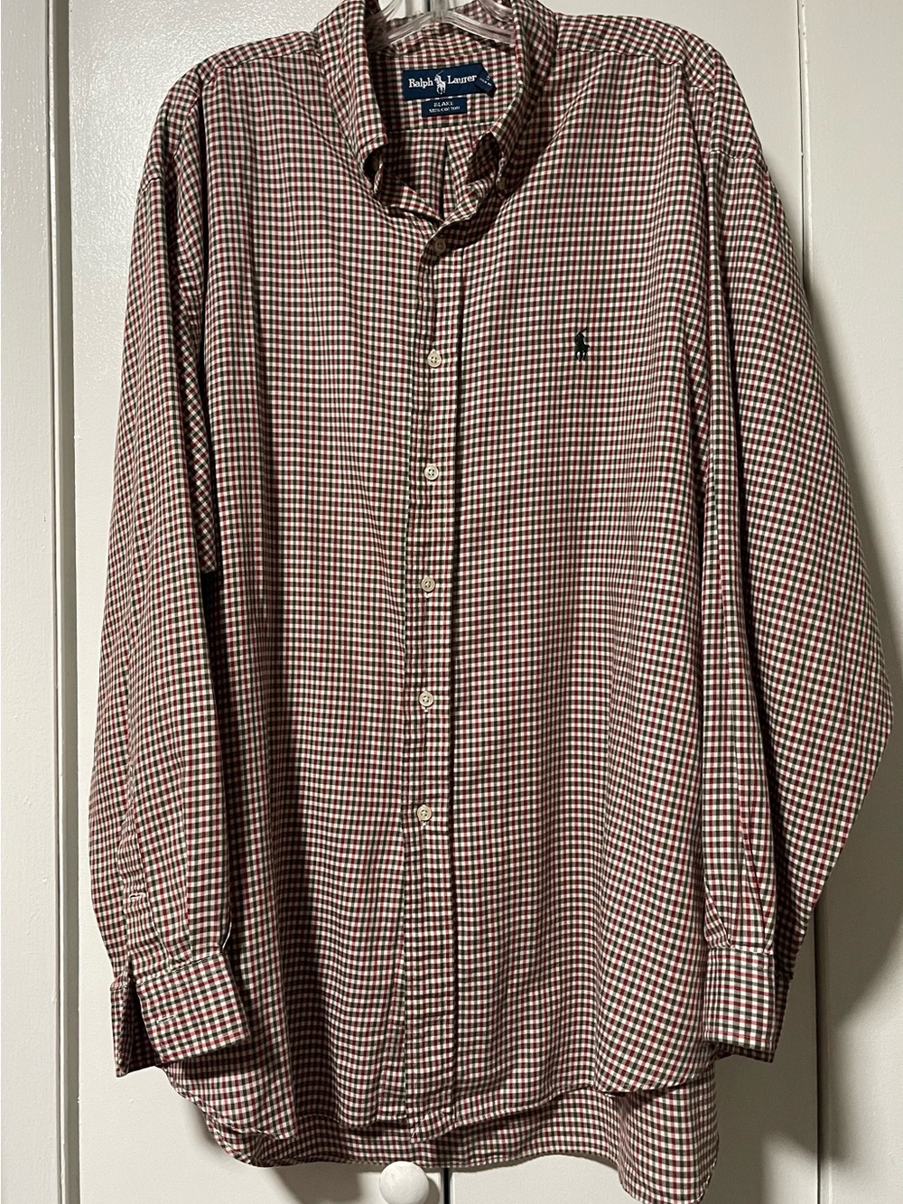 Ralph Lauren Men’s Red and White Gingham Button-Down Shirt